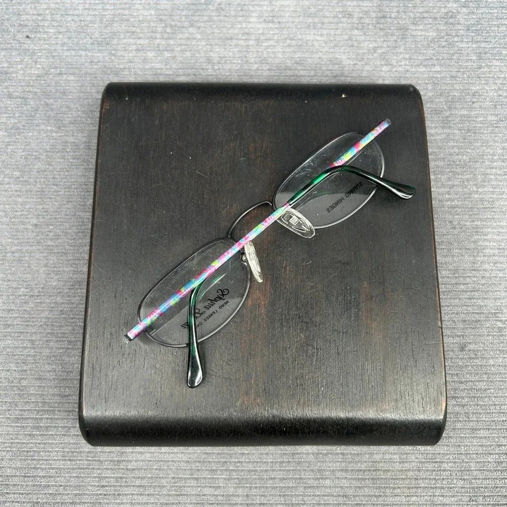 Sophia Loren M52 Zyloware Y2k Eyeglass Frames Green Multi Color Oval Spring